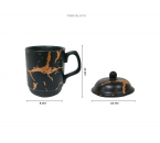 YM66 Hitam Mug dengan Motif Marmer